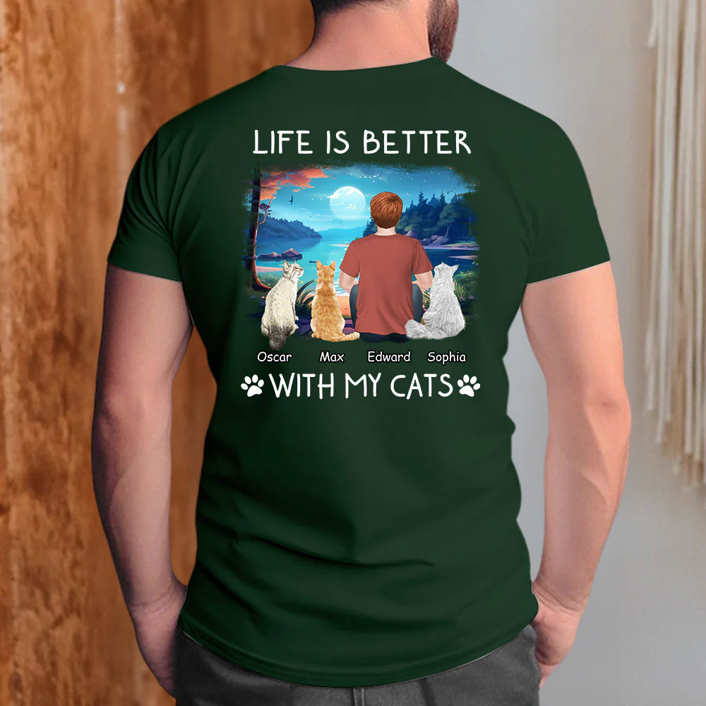 Better With Cats - Personalized Custom Unisex T-shirt - Image 3