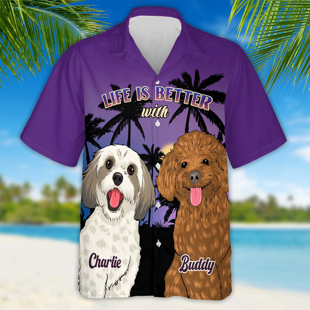 Better With Dog - Personalized Custom Hawaiian Shirt - Image 2
