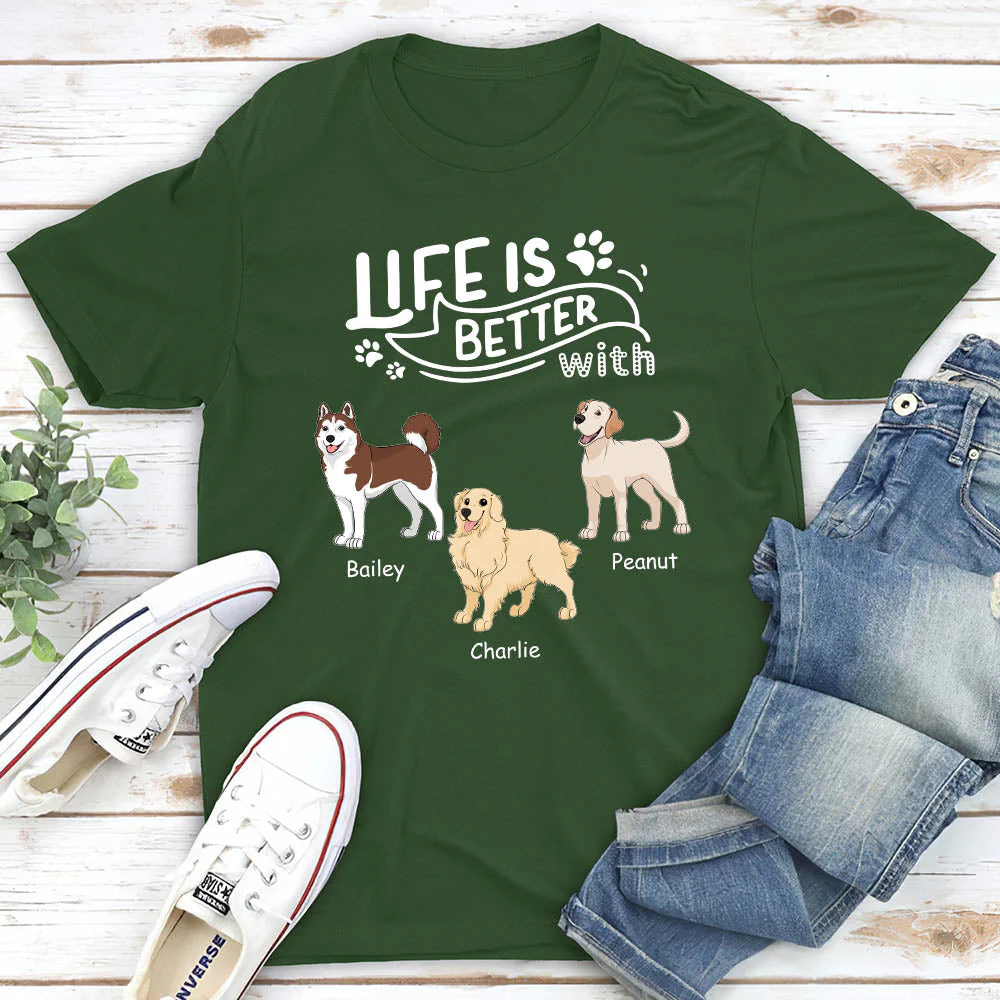 Better With Dog - Personalized Custom Unisex T-shirt - Image 2