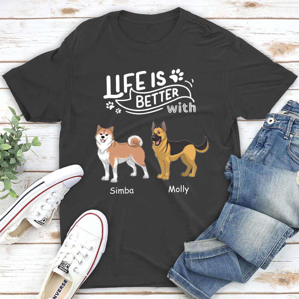 Better With Dog - Personalized Custom Unisex T-shirt - Image 5