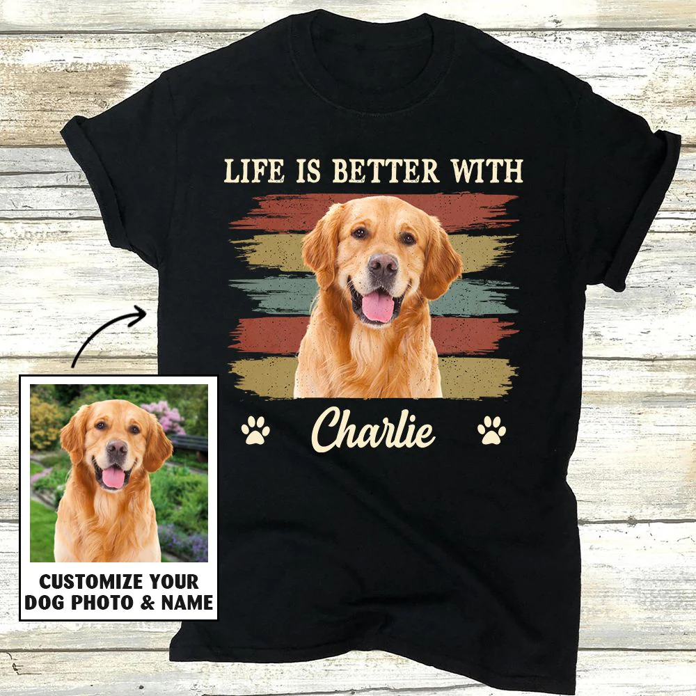Better With Dog - Personalized Custom Photo Unisex T-shirt - Image 2