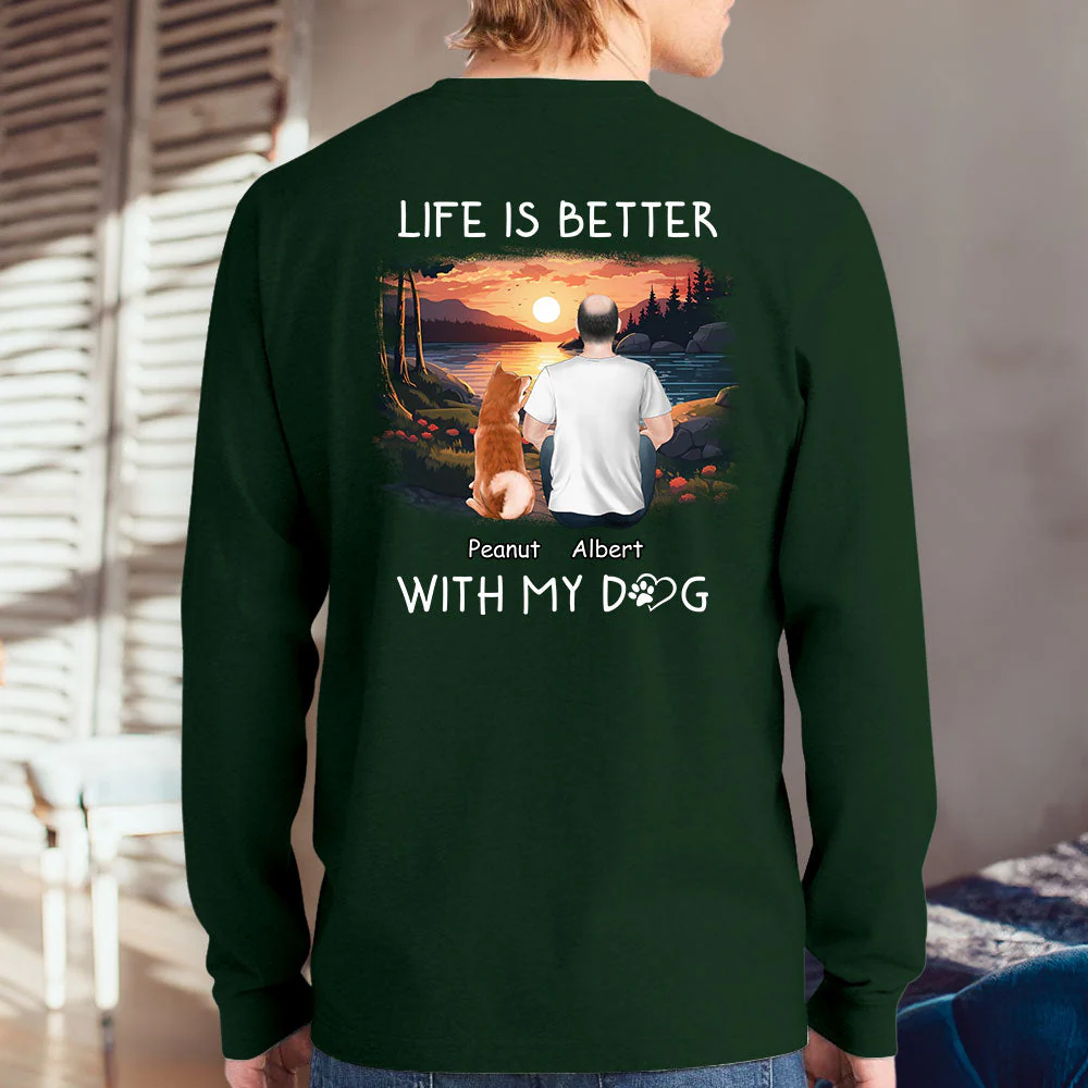 Better With Dogs - Personalized Custom Long Sleeve T-shirt - Image 5