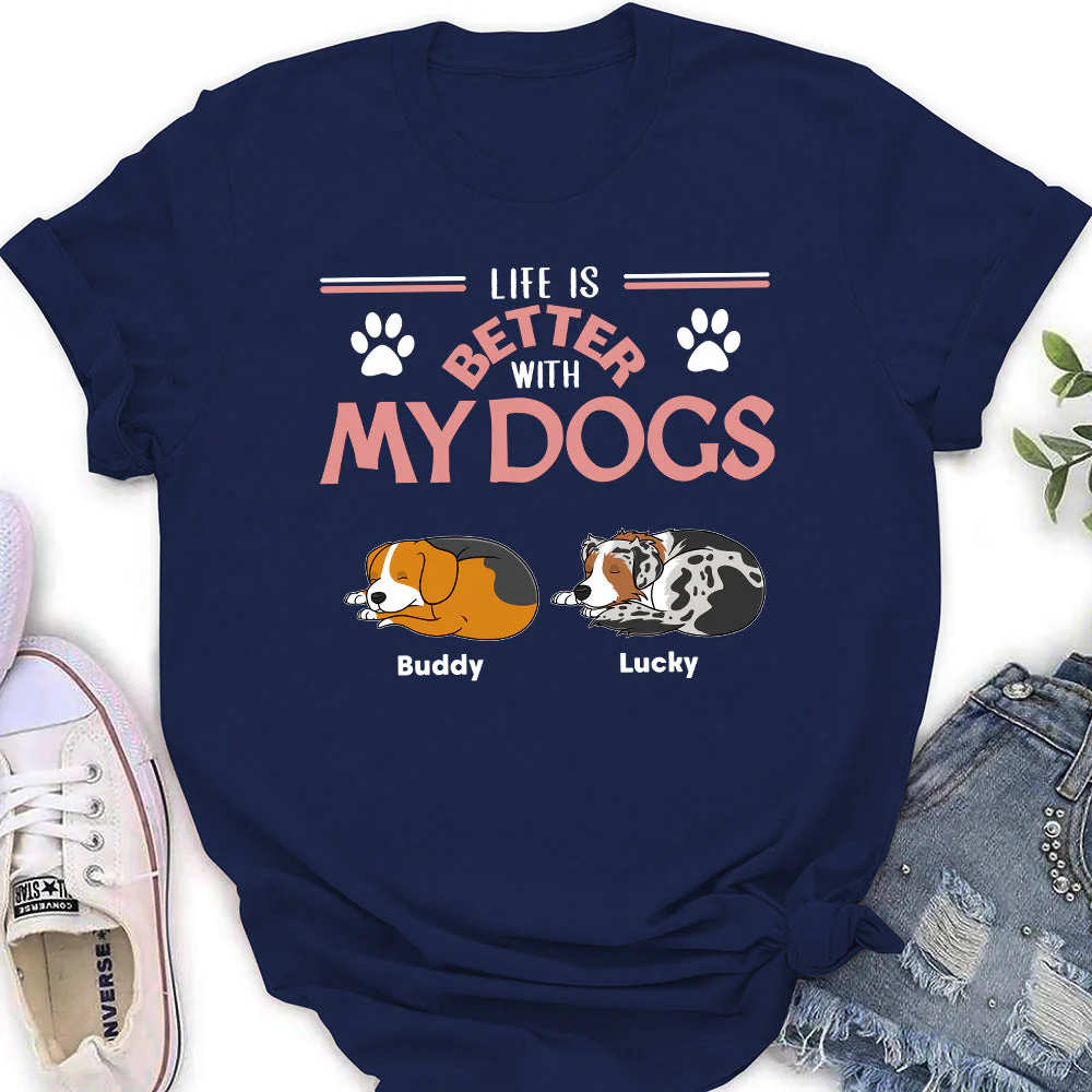 Better With My Fur Kids - Personalized Custom Women's T-shirt - Image 3
