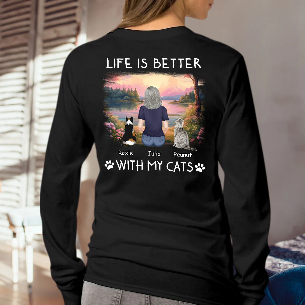 Better With Pets - Personalized Custom Long Sleeve T-shirt - Image 2