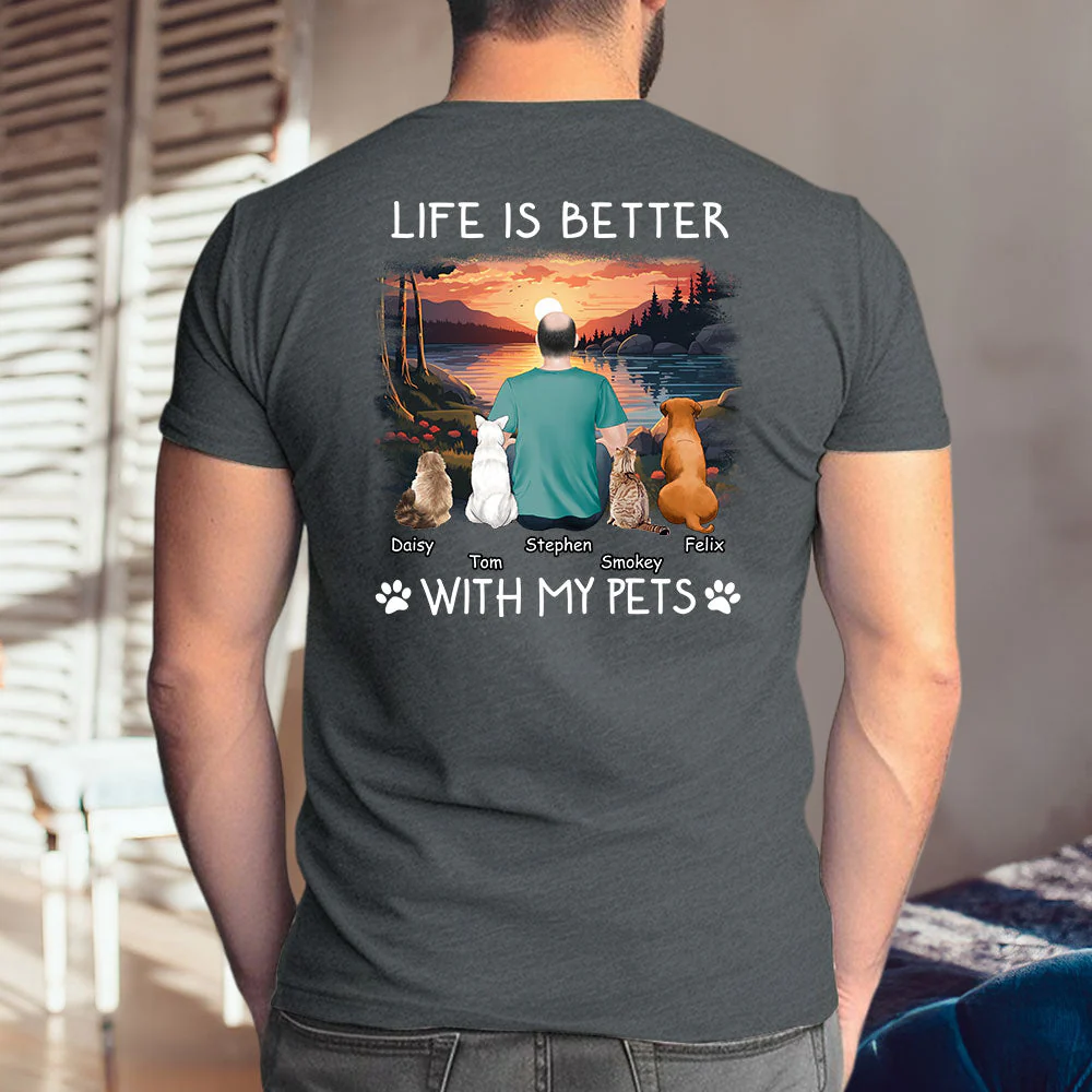 Better With Pets - Personalized Custom Premium T-shirt - Image 4