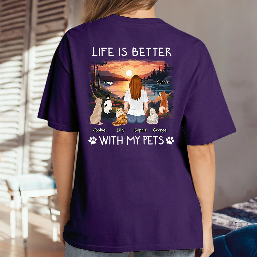 Better With Pets - Personalized Custom Premium T-shirt - Image 5