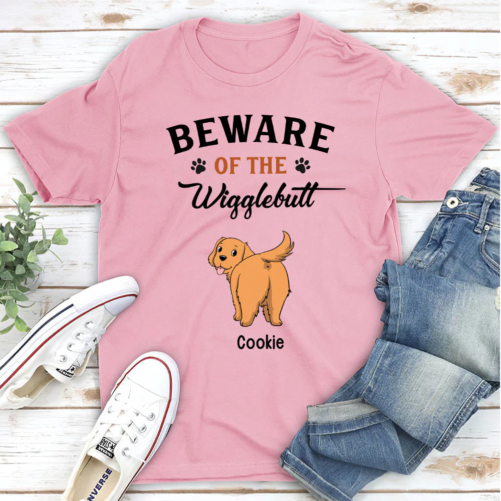 Beware Of The Wigglebutt - Personalized Custom Unisex T-shirt - Image 4
