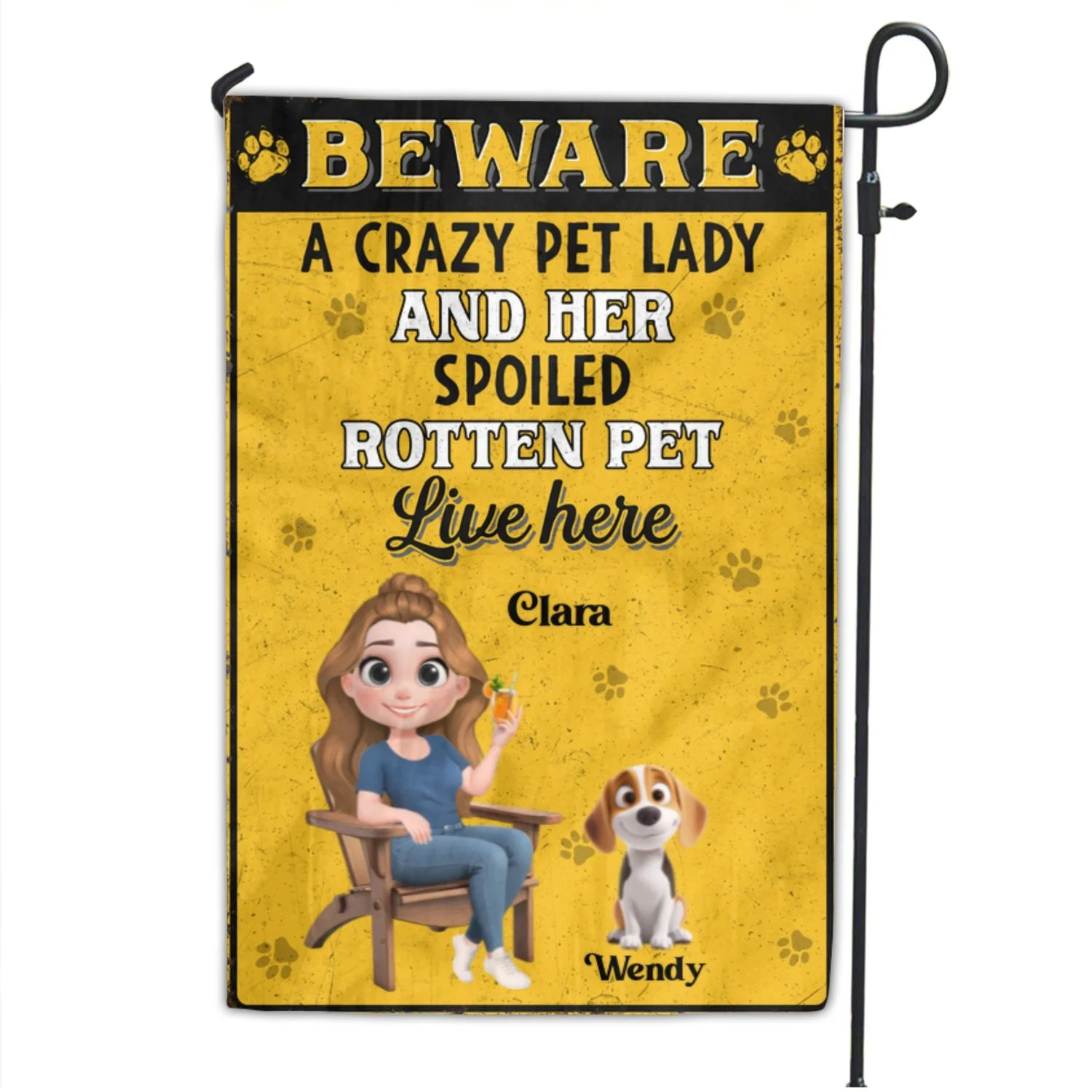 Beware Pet Version - Personalized Custom Flag - Image 7