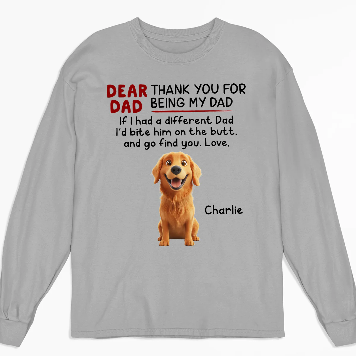 Bite Their Butt Cartoon - Personalized Custom Long Sleeve T-Shirt