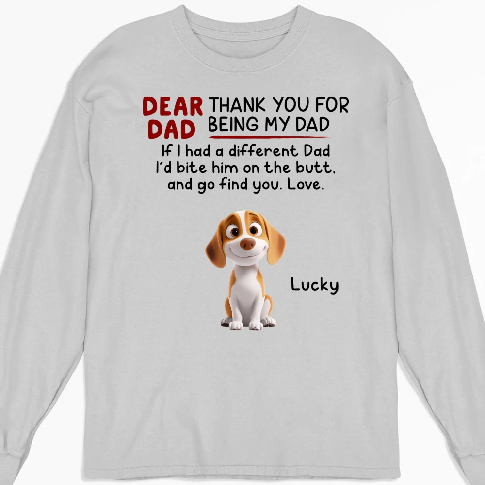Bite Their Butt Cartoon - Personalized Custom Long Sleeve T-Shirt - Image 3