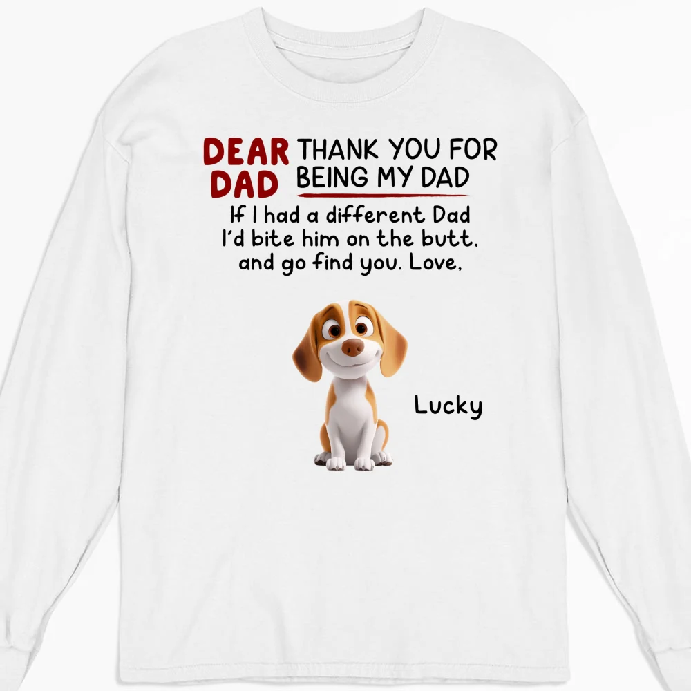 Bite Their Butt Cartoon - Personalized Custom Long Sleeve T-Shirt - Image 4