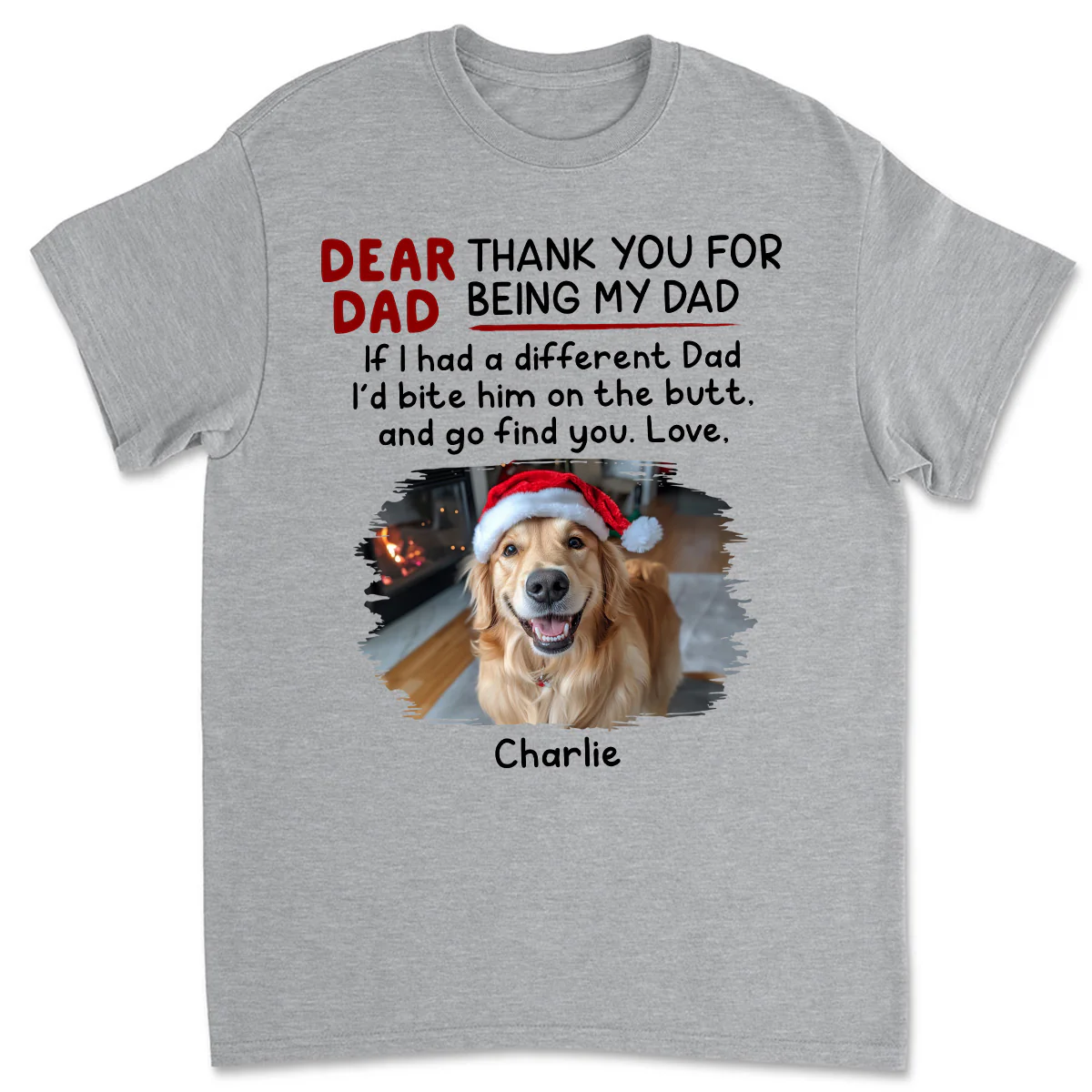 Bite Their Butt Photo - Personalized Custom Unisex T-Shirt