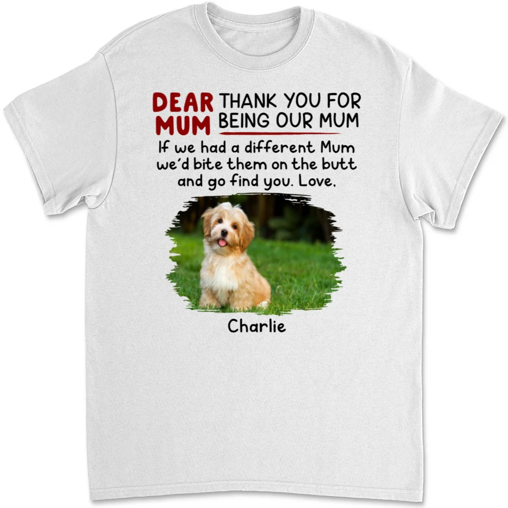 Bite Their Butt Photo - Personalized Custom Unisex T-Shirt - Image 2
