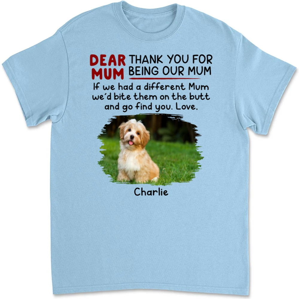 Bite Their Butt Photo - Personalized Custom Unisex T-Shirt - Image 4