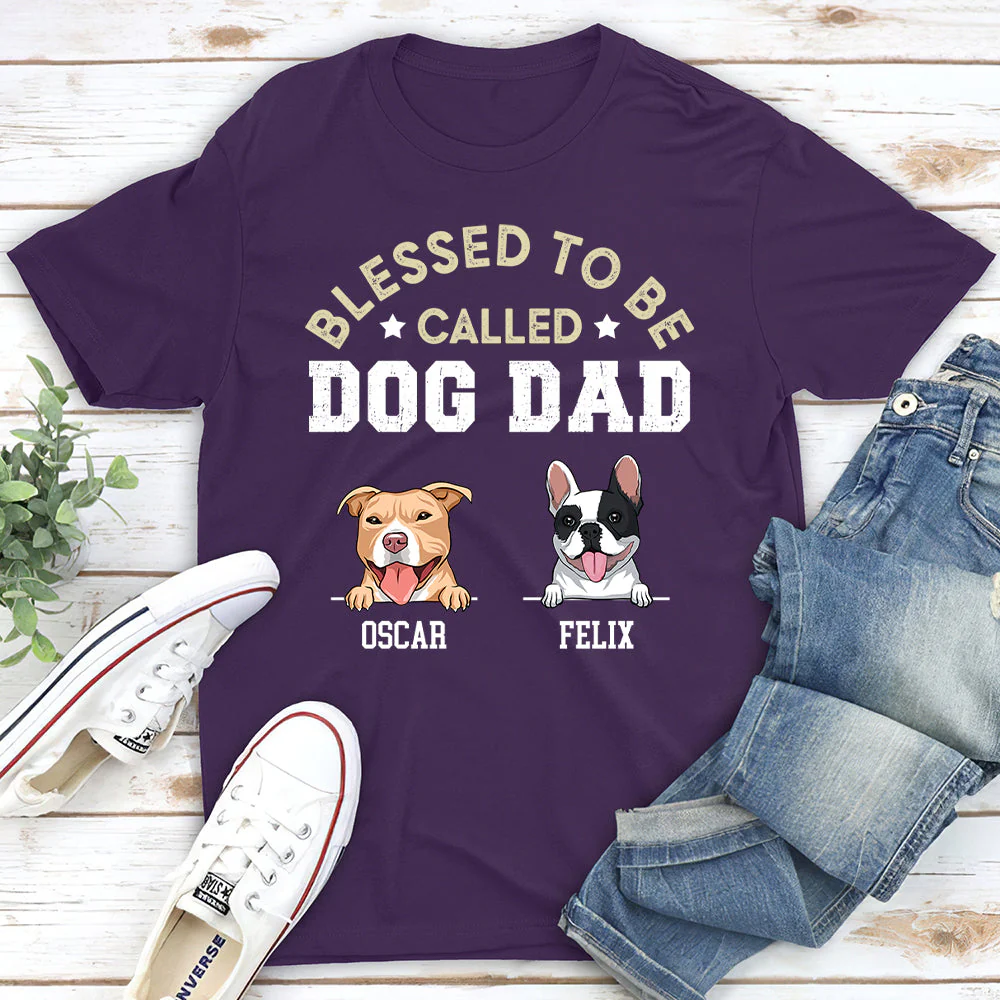 Blessed Dog Dad - Personalized Custom Unisex T-shirt - Image 3