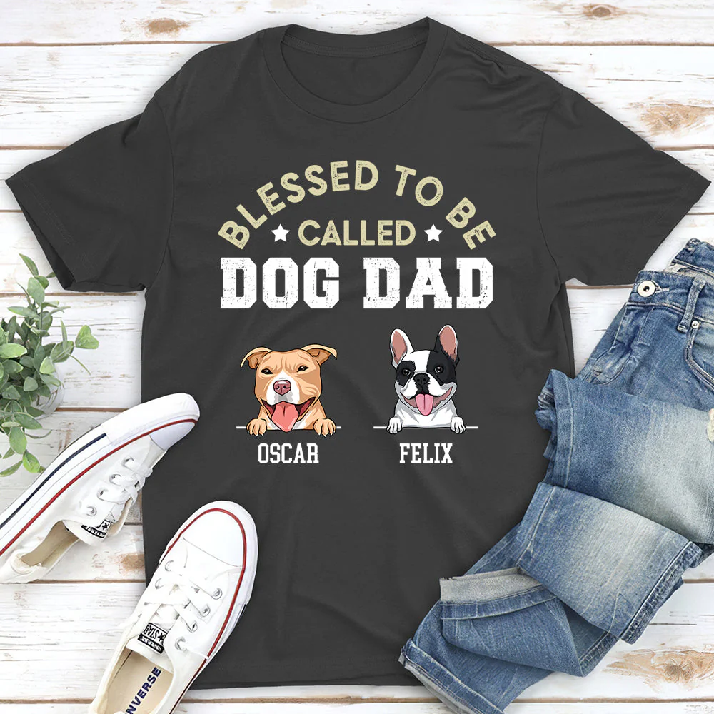 Blessed Dog Dad - Personalized Custom Unisex T-shirt - Image 4