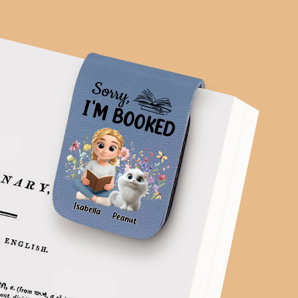 Booked Already By Cat - Personalized Custom Leather Bookmark - Image 8
