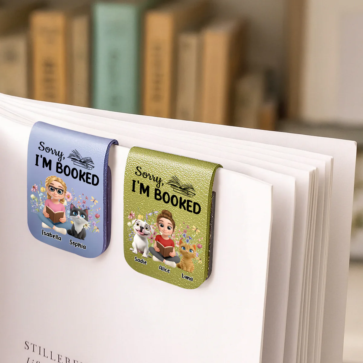 Booked Already By My Babies - Personalized Custom Leather Bookmark - Image 4