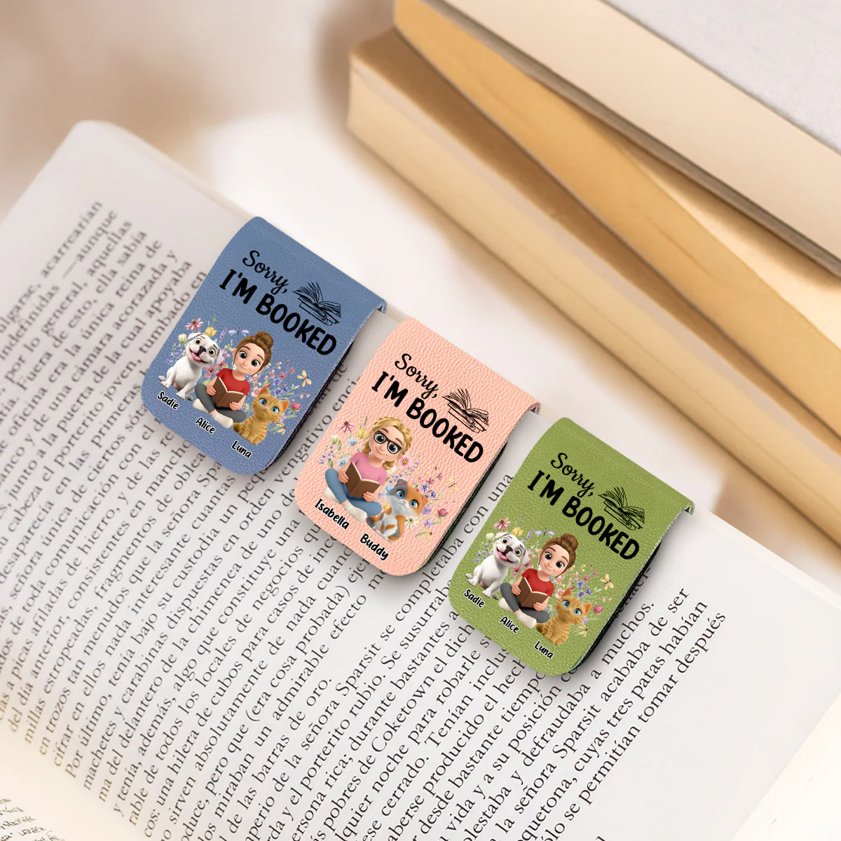 Booked Already By My Babies - Personalized Custom Leather Bookmark - Image 5