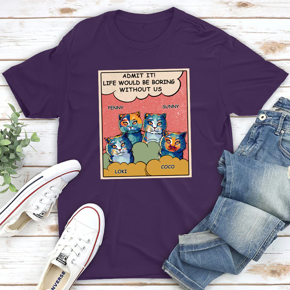 Boring Without Cat - Personalized Custom Premium T-shirt - Image 3