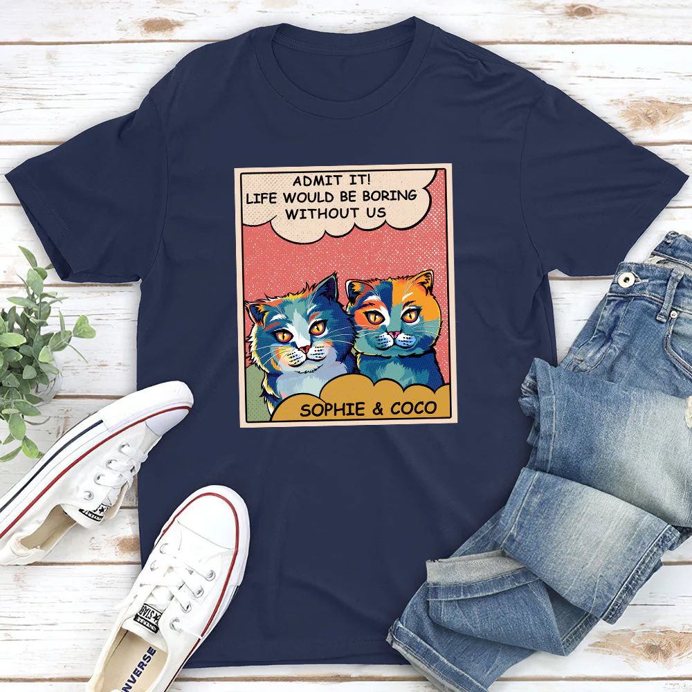 Boring Without Cat - Personalized Custom Premium T-shirt - Image 5
