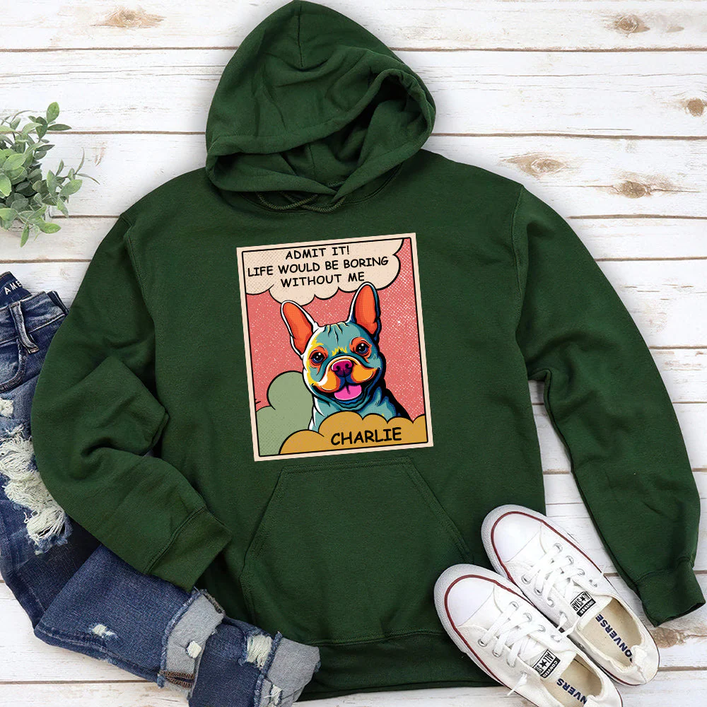 Boring Without Dog - Personalized Custom Hoodie - Image 2