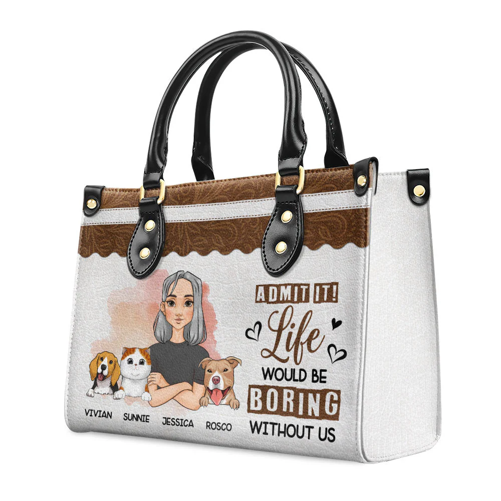 Boring Without Me - Personalized Custom Leather Bag - Image 5