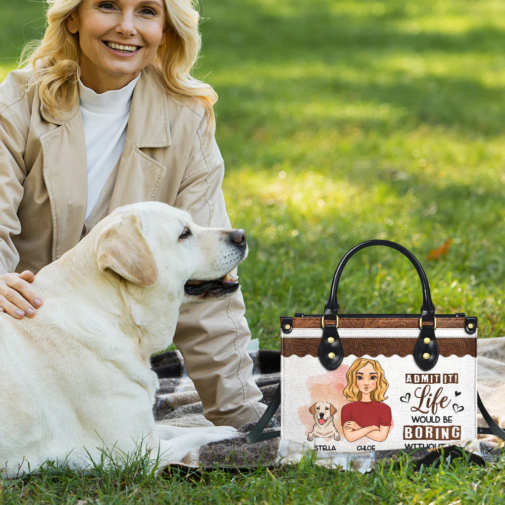 Boring Without Me - Personalized Custom Leather Bag - Image 7
