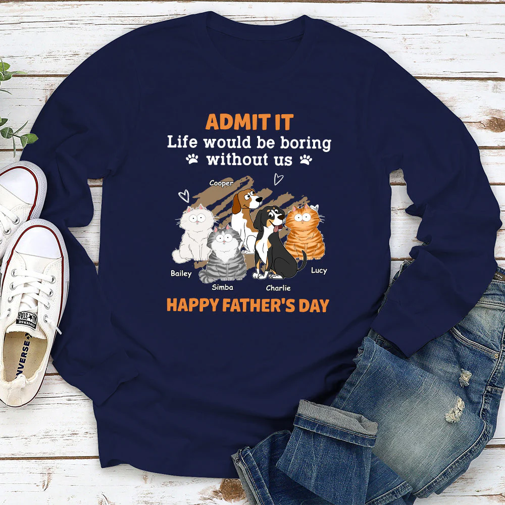 Boring Without Pet - Personalized Custom Long Sleeve T-shirt - Image 2
