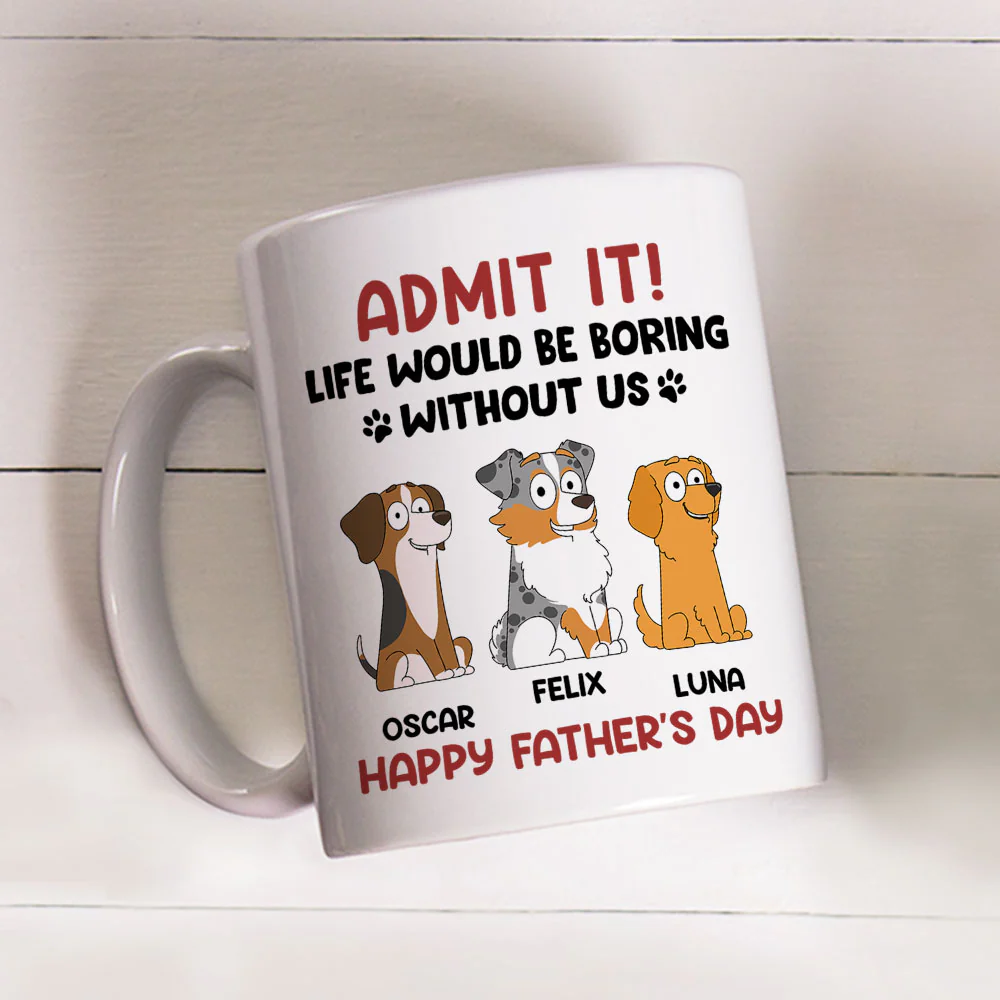 Boring Without Your Dog - Personalized Custom Coffee Mug - Image 3