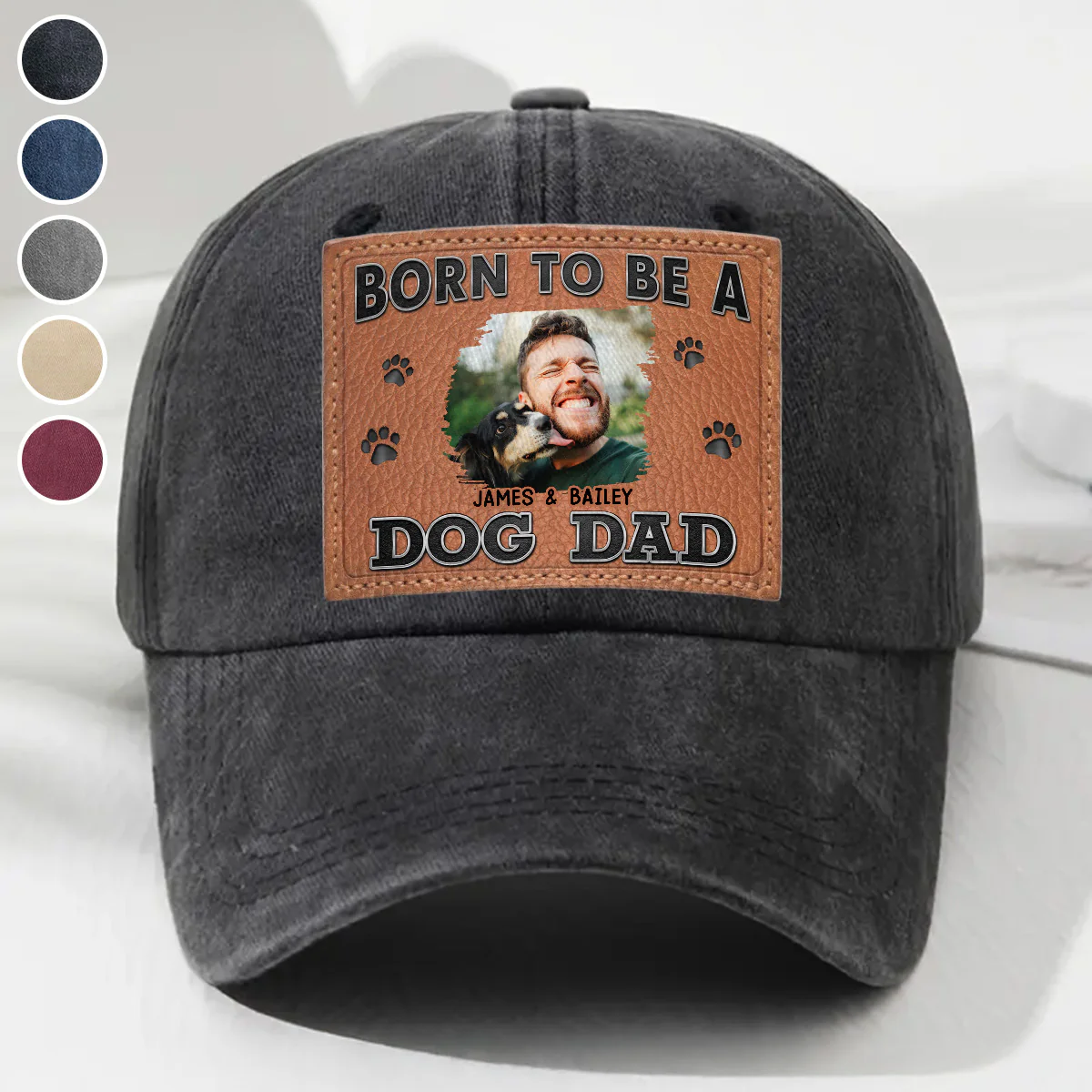 Born To Be Photo - Personalized Custom 3D Effect Vintage Washed Denim Cap