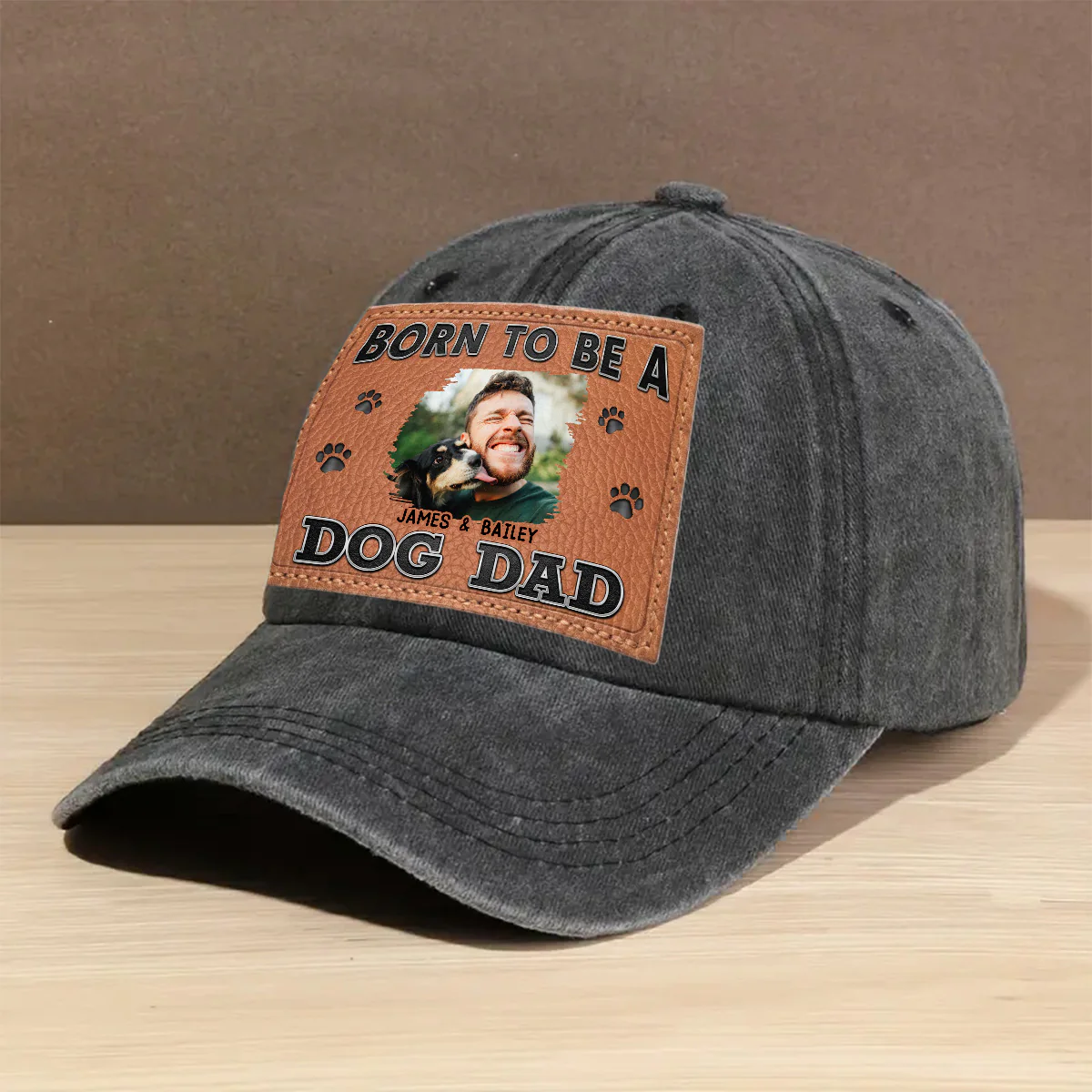 Born To Be Photo - Personalized Custom 3D Effect Vintage Washed Denim Cap - Image 2