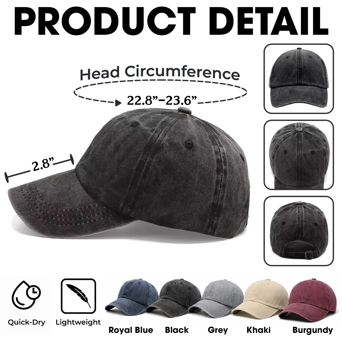 Born To Be Photo - Personalized Custom 3D Effect Vintage Washed Denim Cap - Image 4