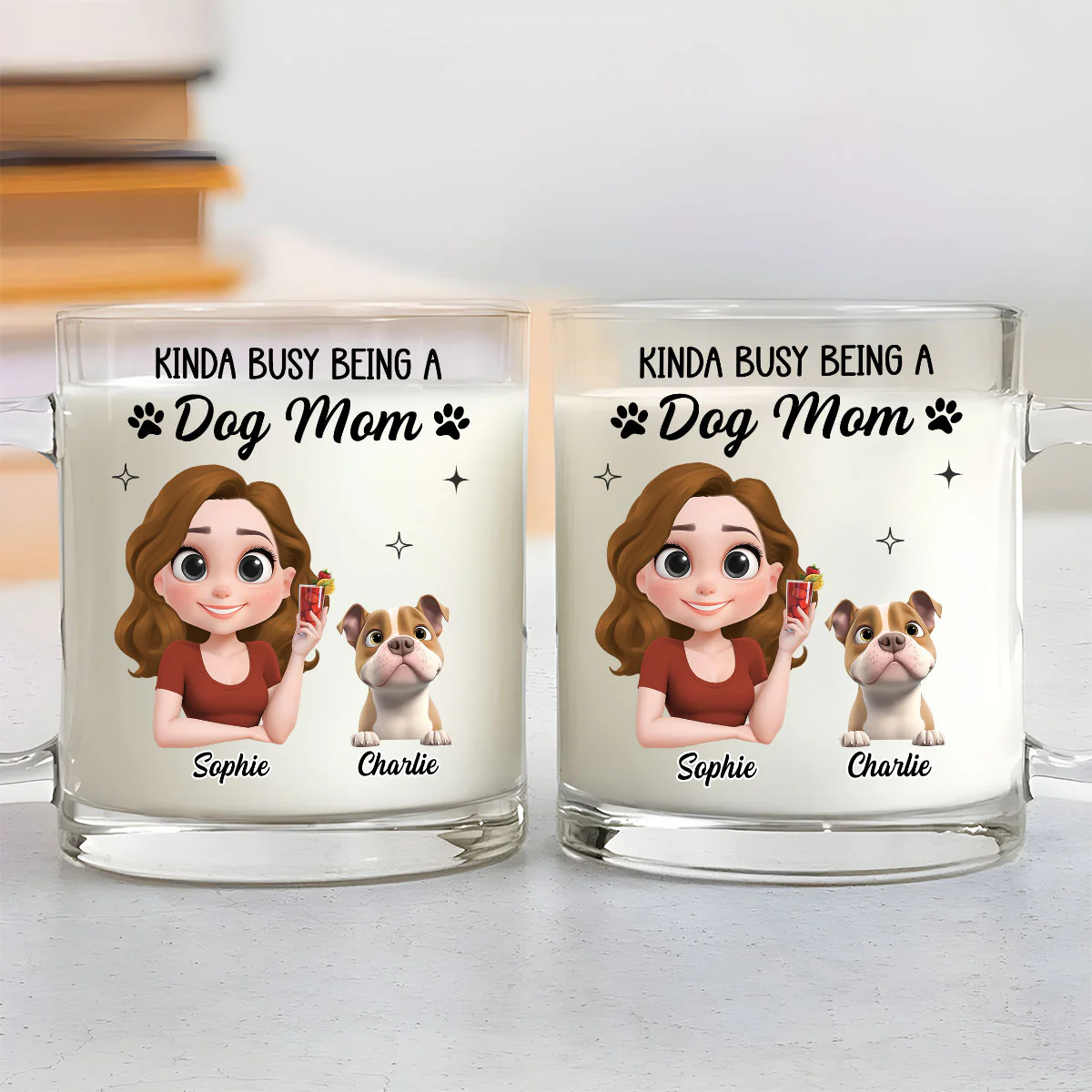 Busy But Happy - Personalized Custom Glass Mug - Image 3