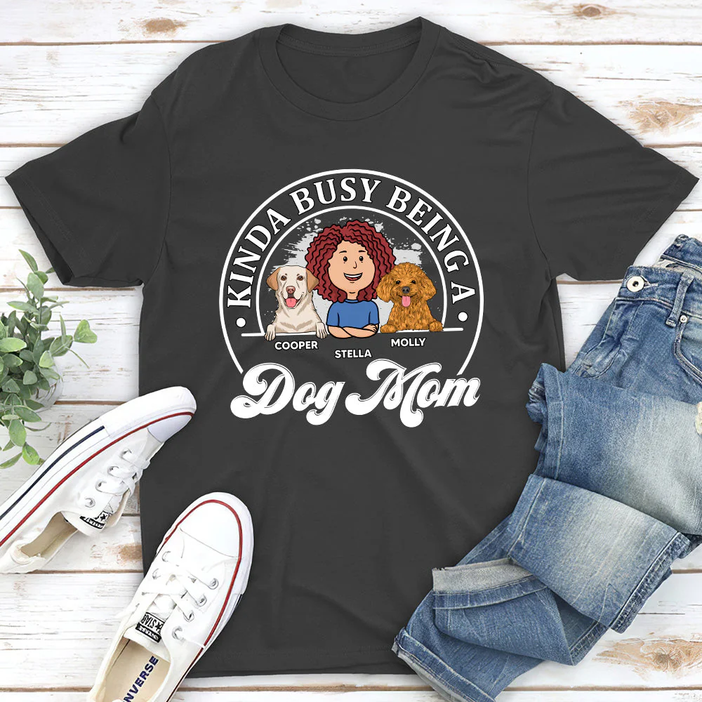 Busy Dog Mom - Personalized Custom Unisex T-shirt - Image 3