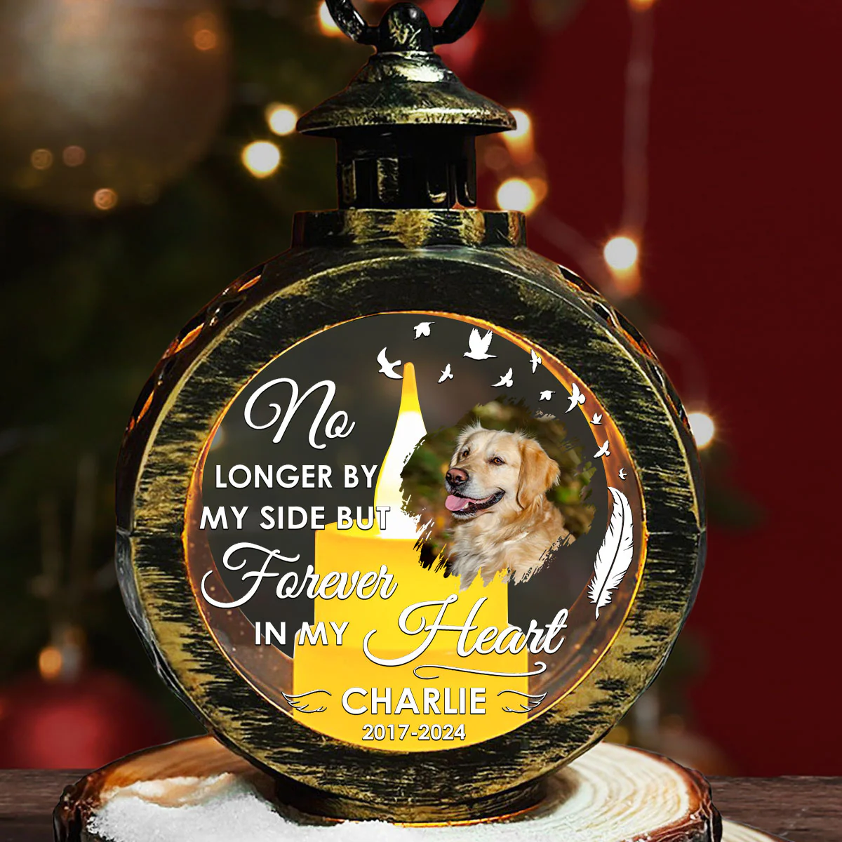 By My Side - Personalized Custom Christmas Lantern