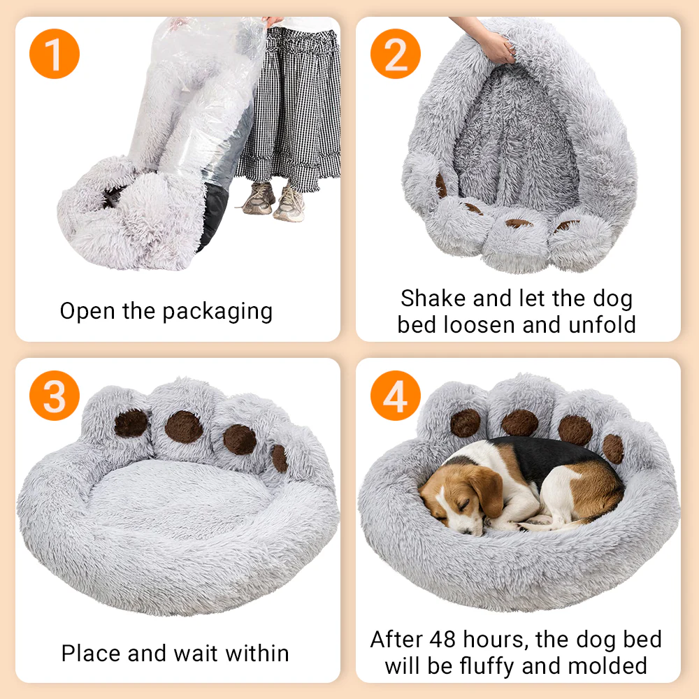 Calming Pet Bed With Paw-Shaped Neck Support - The Softest Spot for Your Best Friend - Image 9