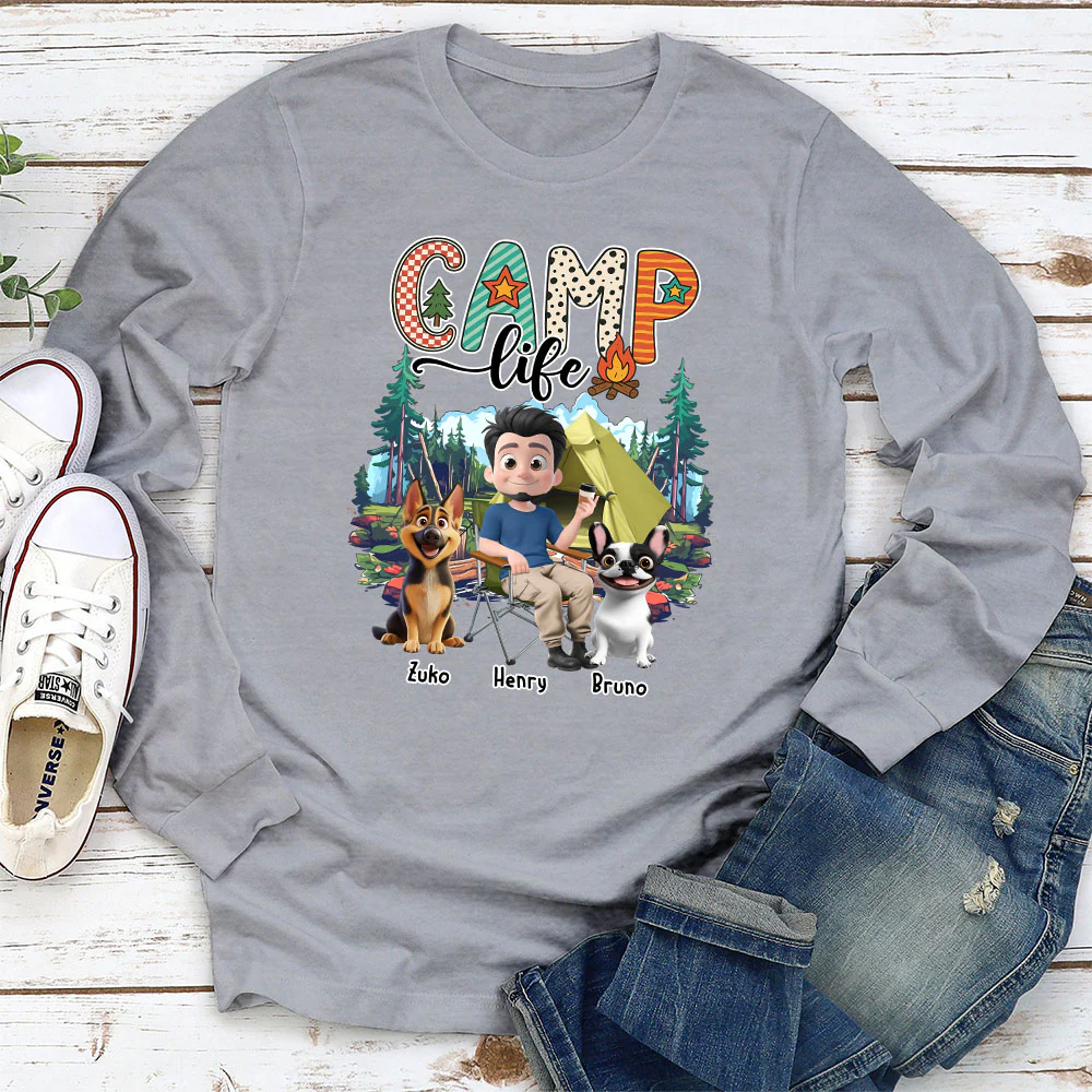 Camp Life - Personalized Custom Long Sleeve T-Shirt - Image 2