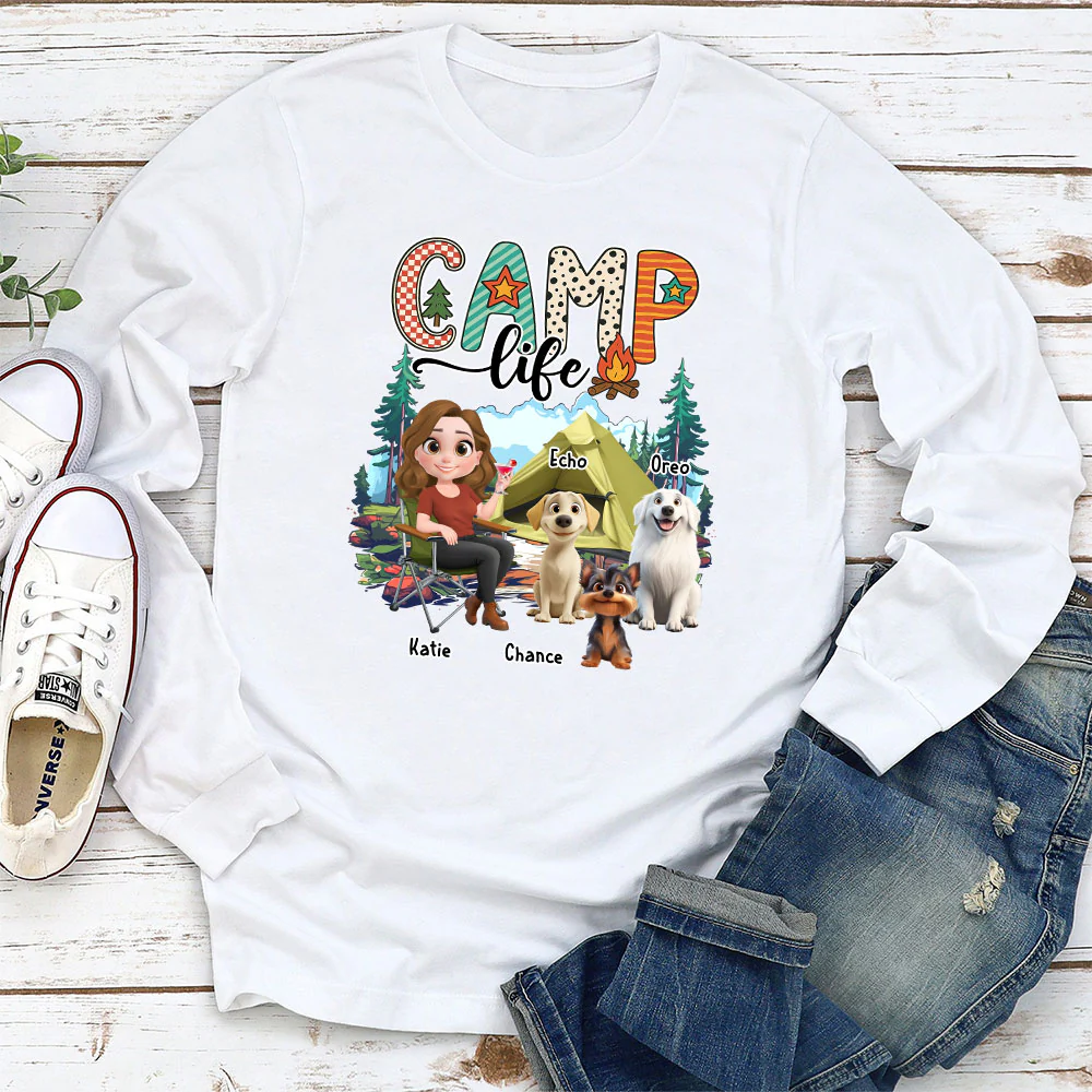 Camp Life - Personalized Custom Long Sleeve T-Shirt - Image 3