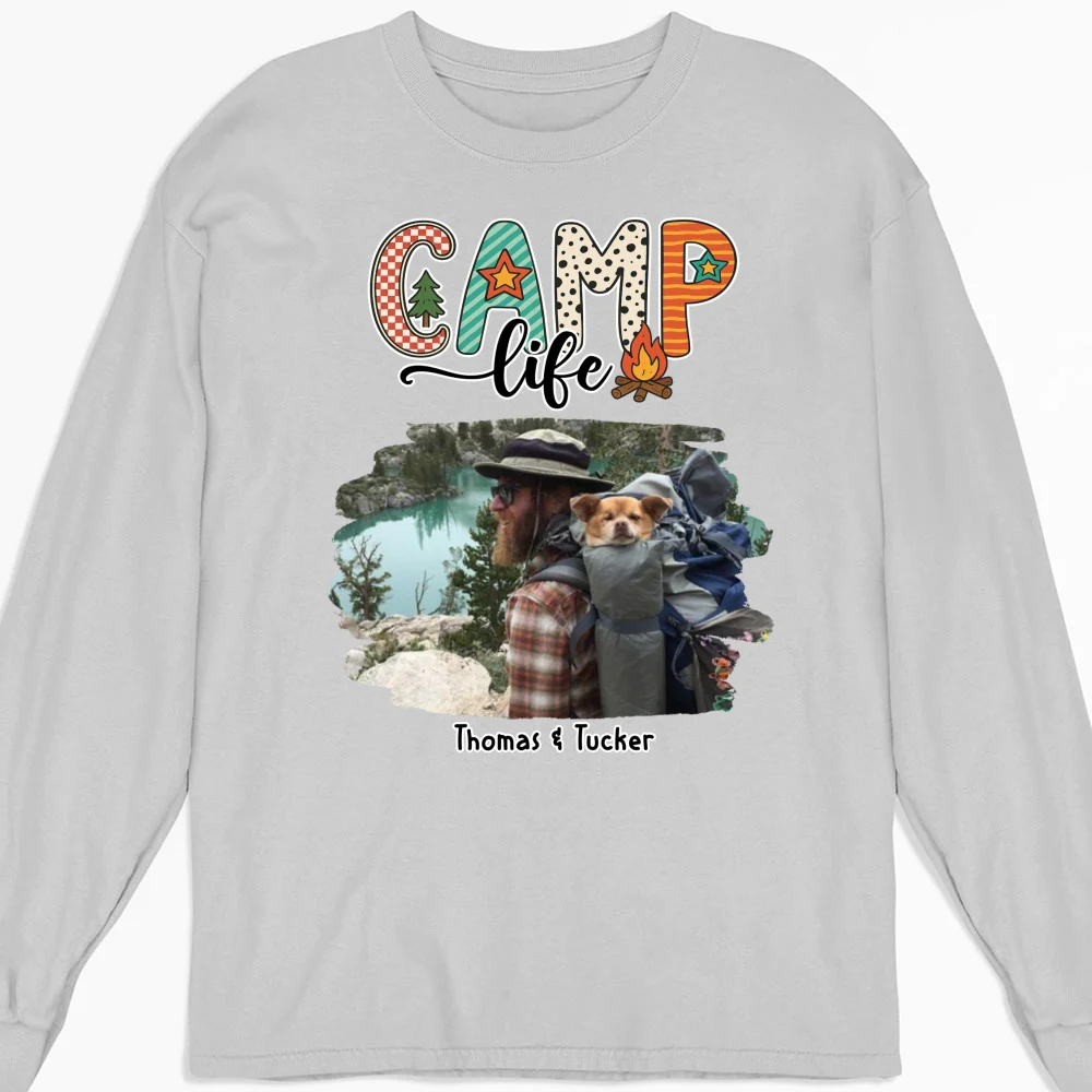Camp Life Photo - Personalized Custom Long Sleeve T-Shirt - Image 3