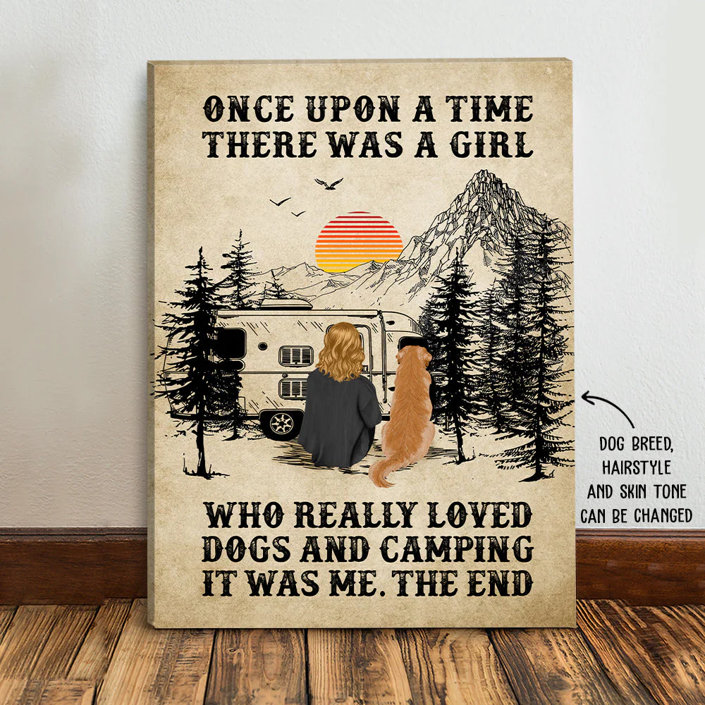 Camping And Dog - Personalized Custom Canvas Print