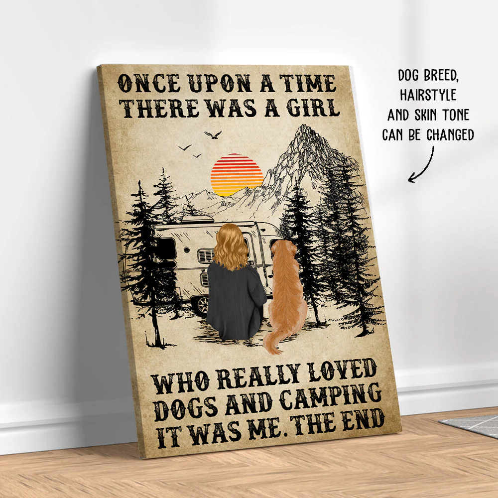 Camping And Dog - Personalized Custom Canvas Print - Image 3