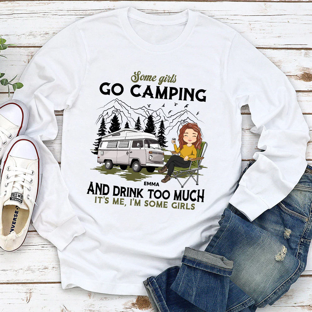 Camping And Drink 2 - Personalized Custom Long Sleeve T-shirt - Image 2