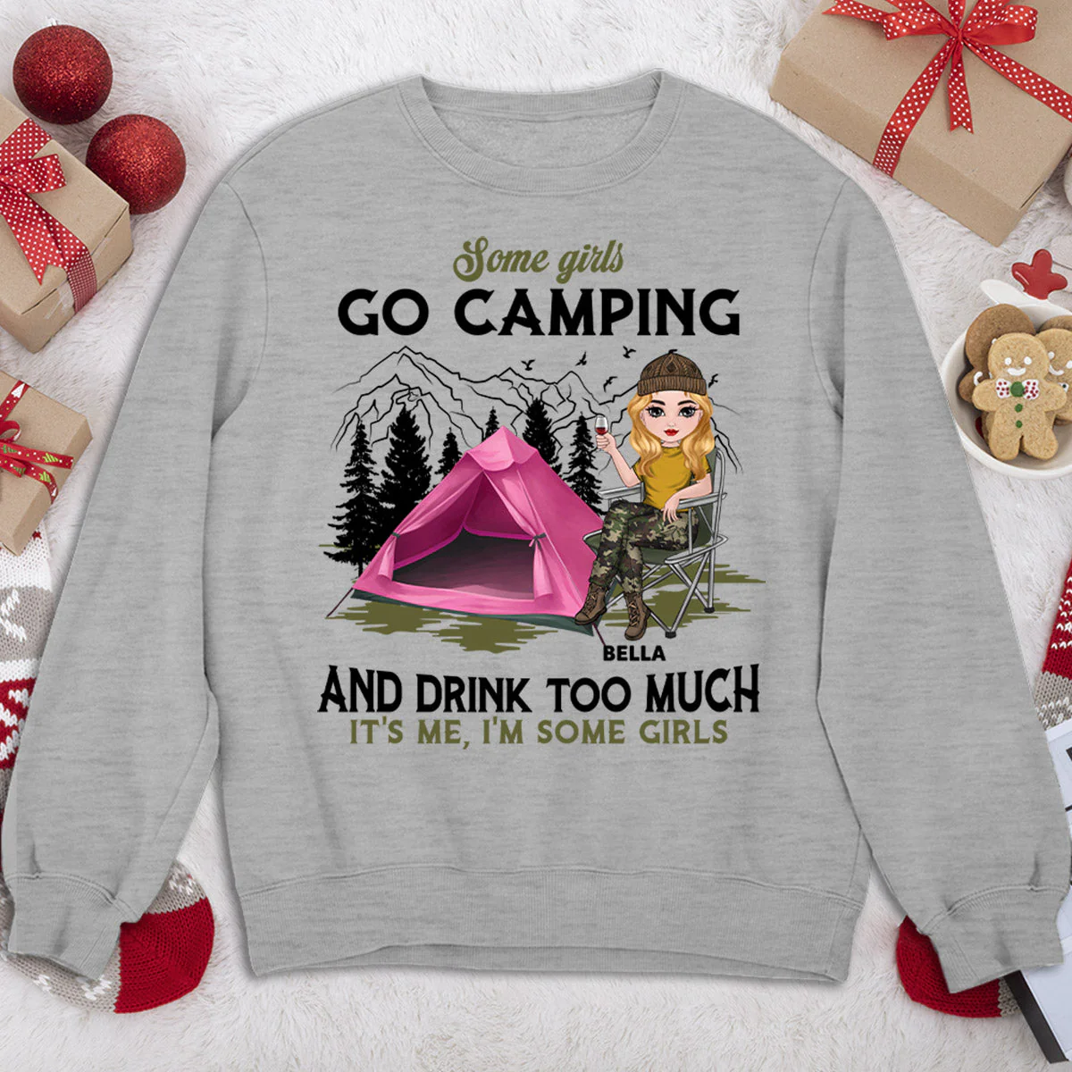 Camping And Drink - Personalized Custom Sweatshirt - Image 2