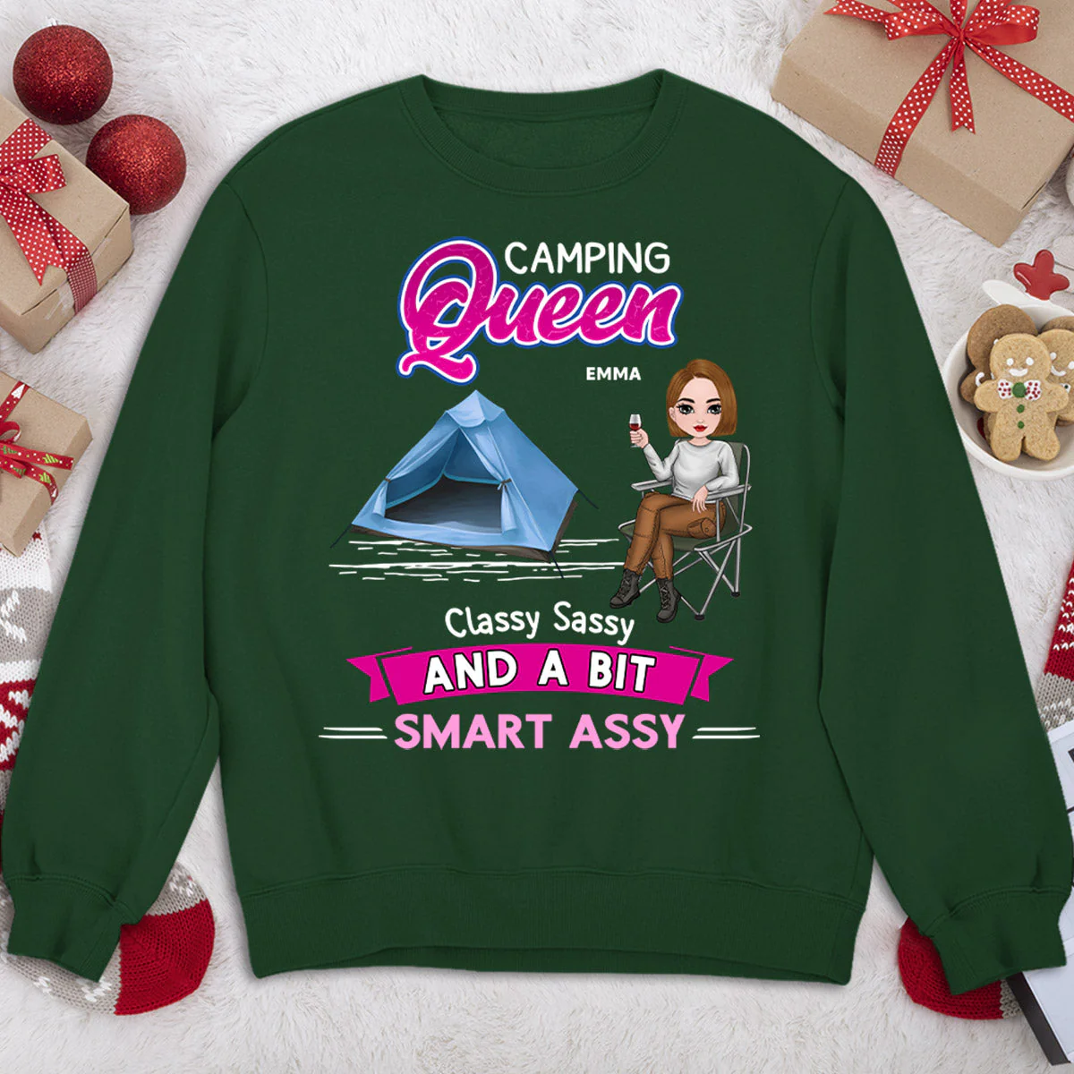 Camping Queen - Personalized Custom Sweatshirt - Image 3