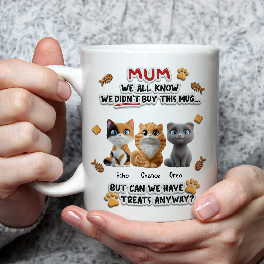 Can Cat Have Treats - Personalized Custom 3D Effect Mug - Image 3