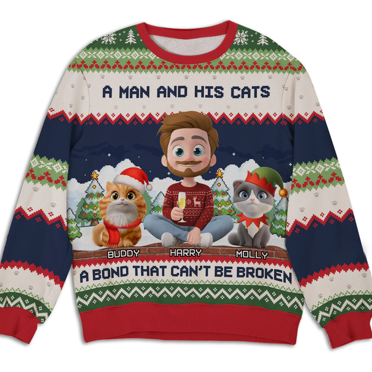 Can Not Be Broken Cat Version - Personalized Custom All-Over-Print Sweatshirt