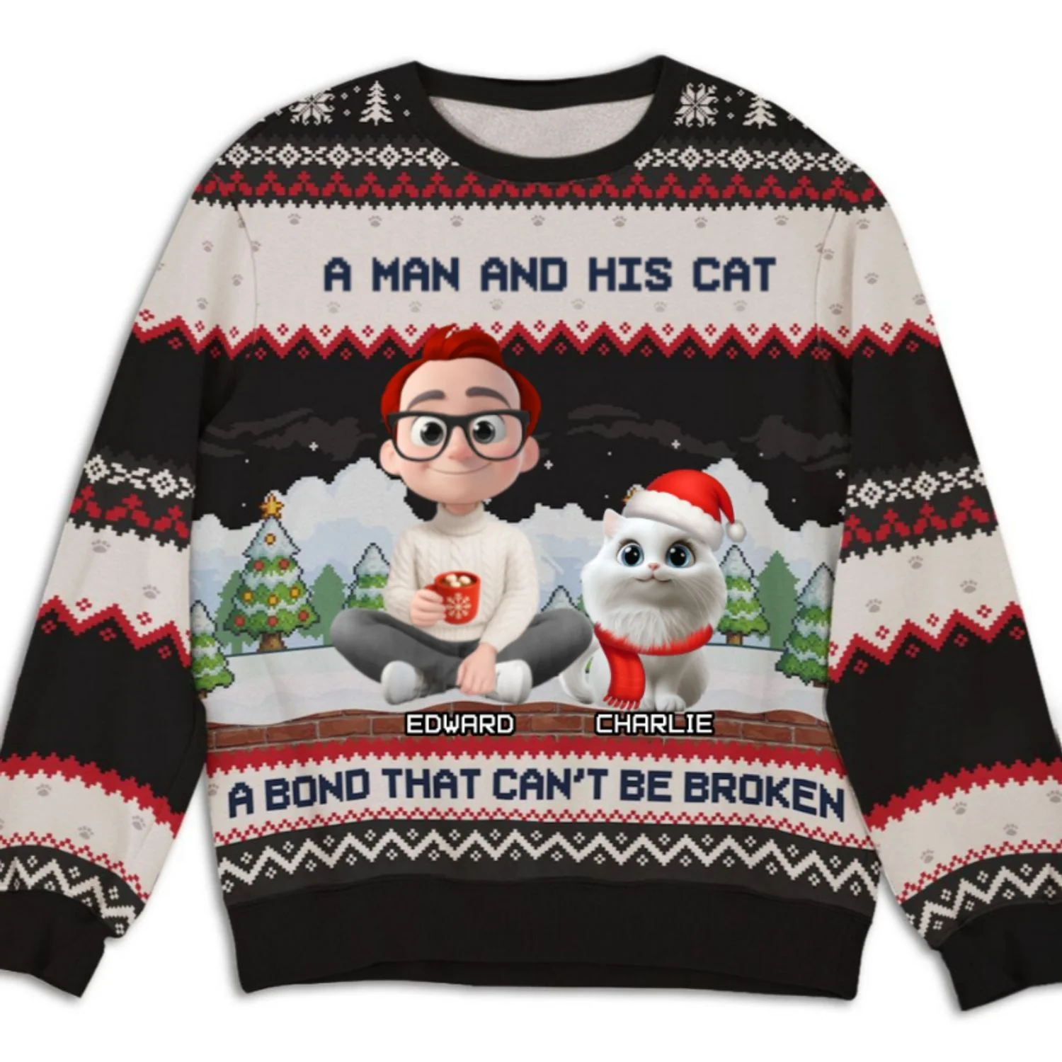 Can Not Be Broken Cat Version - Personalized Custom All-Over-Print Sweatshirt - Image 7