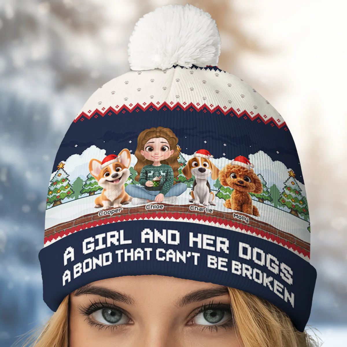 Can Not Be Broken - Personalized Custom Bobble Beanie Hat - Image 2