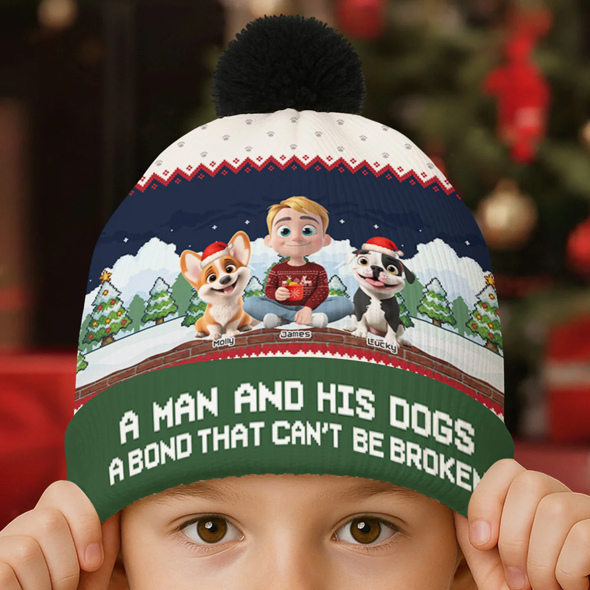 Can Not Be Broken - Personalized Custom Bobble Beanie Hat - Image 3